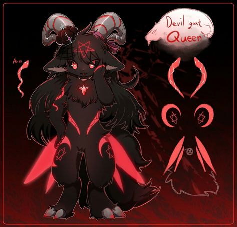 Demon Imp Character Design, Goat Person Character Design, Goat Demon Oc, Demon Fursona, Goat Oc Art, Goat Fursona Art, Goat Fursona, Devil Character Design, Demon Cute