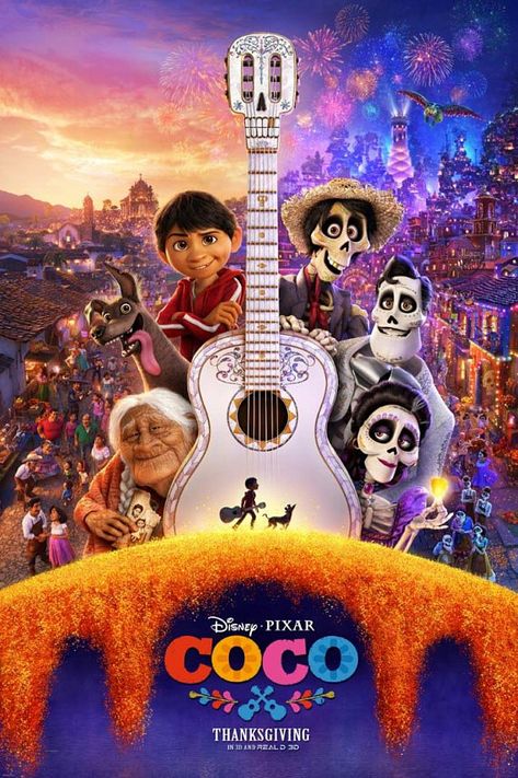 Disney Pixar COCO movie poster | print (size: 24" x 36") fast shipping Coco Film, Coco Movie, Blackberry Q10, Animation Disney, Film Disney, Kids' Movies, Pixar Movies, Good Movies To Watch, Halloween Movies