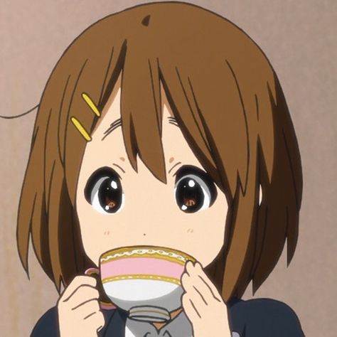 Person Drinking Coffee Reference, Milk Drawing, Anime Char, Yui Hirasawa, Anime Coffee, Coffee Icon, Drink Icon, Kyoto Animation, Its Me