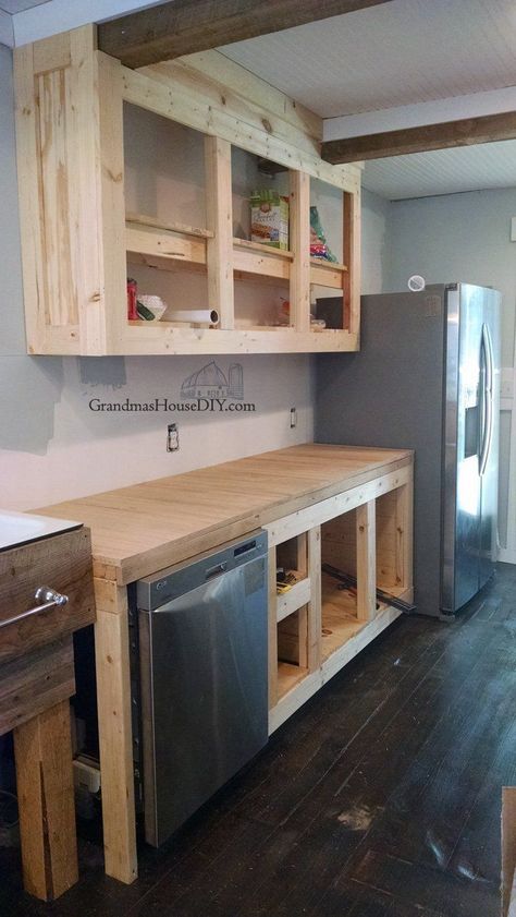 Farmhouse Kitchen Island, Home Improvement Loans, Rustic Kitchen Design, Baby Shower Decor, Diy Farmhouse, Kitchen Makeover, Diy Home Improvement, Remodeling Projects, Rustic Kitchen