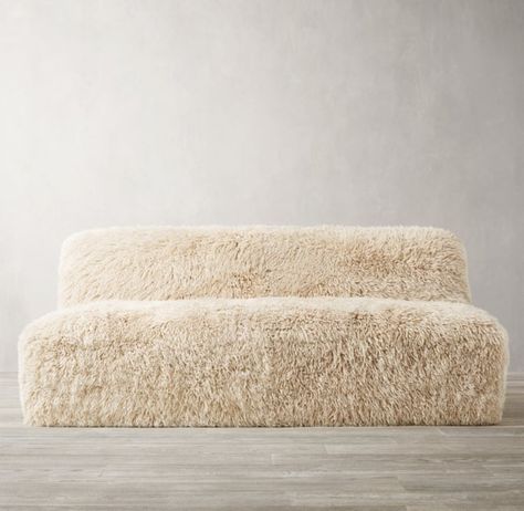 The Best Sofas Money Can Buy, According to Interior Designers and Domino Editors Sheepskin Sofa, Tatami Living Room, Rh Rugs, Rh Teen, Ethno Style, Armless Sofa, Sofa Size, Style Bedroom, Furniture Vanity