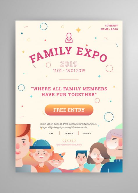 Family Festival Poster, Family Poster Design, Parenting Poster, Festival Graphics, Visit Cards, Kids Banner, Avatar Poster, Family Festival, Illustrator Vector