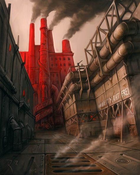 Old Factory by Waldemar Kazak (2008) Istoria Artei, Arte Alien, Industrial Architecture, Old Factory, Chernobyl, Creative Illustration, Industrial Art, Environment Design, Environment Concept Art