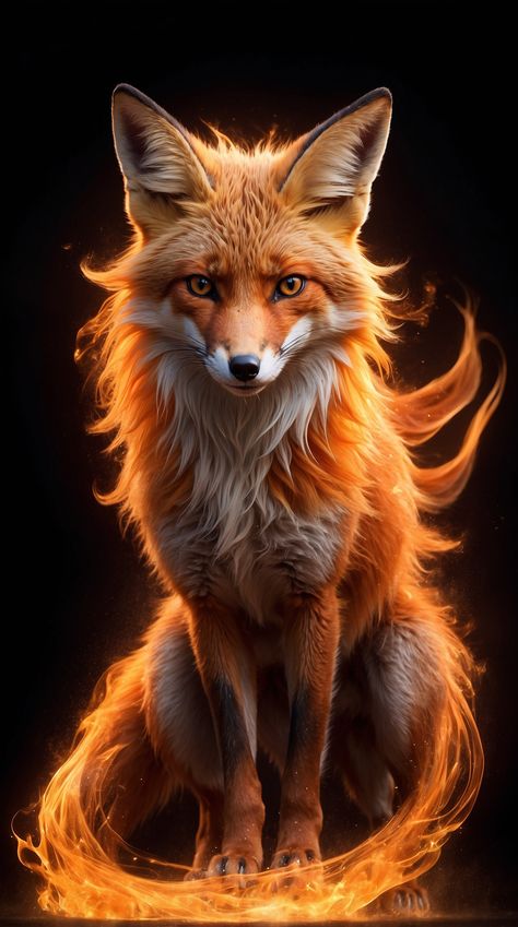 Red Fox Photography Beautiful, Fire Fox Aesthetic, Fox Shapeshifter, Fire Fox Art, Fox Shifter, Fox Person, Fox Hybrid, Flames Wallpaper, Fox Magic