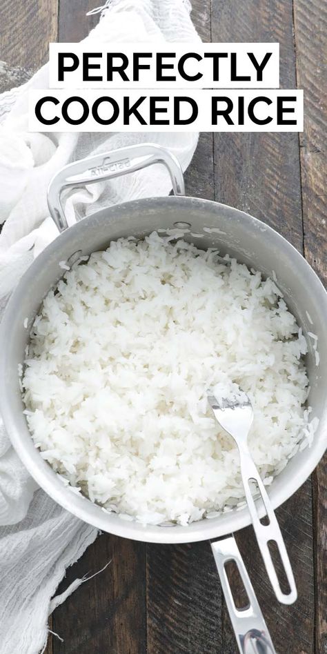 Perfect Stovetop Rice, Mahatma Rice Recipes, Stove Top Rice, How To Reheat Rice, Grains Recipes, Quick Rice, Arancini Recipe, Rice On The Stove, White Rice Recipes