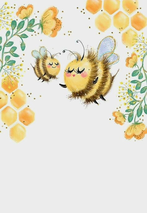 Bee Invitations Template, Cute Bee Illustration, Cute Bee Art, Bee Background, Mom To Bee, Cute Bees, Bee Baby Shower Invitations, Bee Artwork, Bee Birthday Party