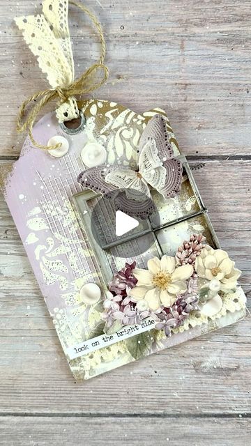 Mixed Media Tags Tutorials, Vicky Papaioannou, Heat Embossing, Mixed Media Tags, Embossing Powder, Summer Projects, Lilac Color, Color Combo, Motivational Quote