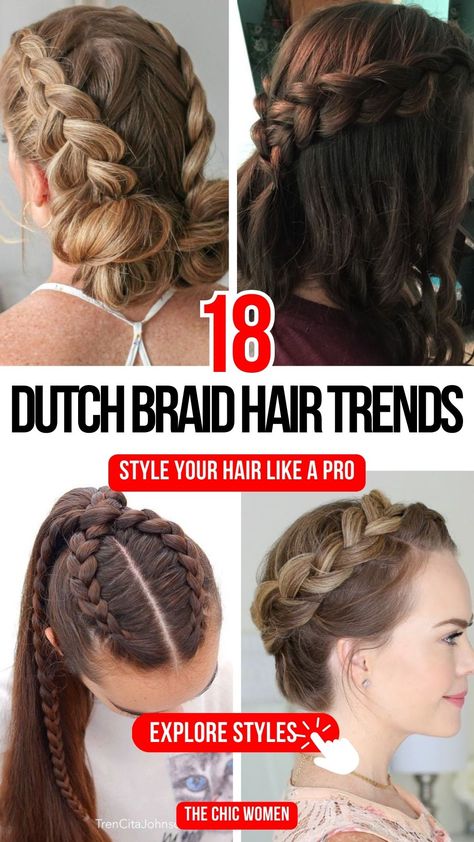 18 Stunning Dutch Braid Hairstyles for Any Occasion Double French Rope Braid, Dutch Headband Braid, 3 Braids Into Ponytail, Double Braids Ponytail, Double Dutch Braid Hairstyles, Dutch Braids Into Ponytail, Dutch Braids Into Bun, Dutch Braided Hairstyles, 5 Strand Dutch Braid