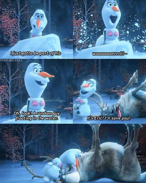 Olaf Quotes Funny, Olaf Fanart, Over The Moon Movie, Olaf Presents, Disney Pixar Quotes, Olaf Funny, Olaf Quotes, Frozen Funny, Frozen Aesthetic