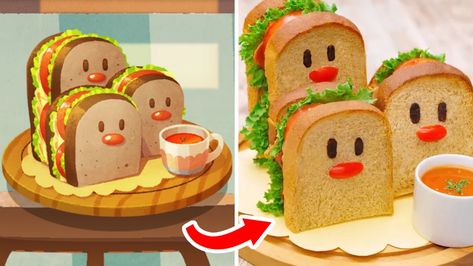 Check Out These Real-Life Dugtrio Sandwiches, Inspired By Pokemon Cafe Mix - NintendoSoup Cuban Croquetas, Croquette Sandwich, Pokemon Recipe, Cutest Quotes, Pokemon Snacks, Pokemon Themed Party, Pokemon Cake, Quotes Cute, Pokemon Craft