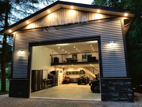 Shop With Living Quarters, Construction Garage, Garage With Living Quarters, Barn With Living Quarters, Plan Garage, Metal Building Home, Garage Loft, Building A Garage, Barn Shop