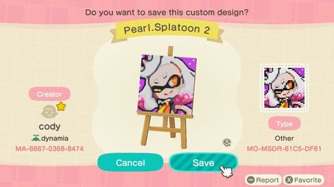 Splatoon Animal Crossing, Splatoon Design, Animal Crossing Custom Design, Splatoon Memes, Splatoon, Animal Crossing, Pattern Design, Custom Design, Coding