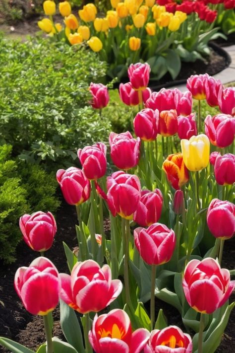 Learn the best tips on how to grow tulips outdoors and bring stunning colors to your garden this spring! Discover step-by-step guides, from planting tulip bulbs to caring for them, ensuring a vibrant display of blooms. Whether you're a beginner or seasoned gardener, these expert techniques will help you enjoy beautiful tulips that thrive in your outdoor space. Explore different varieties and find out the ideal growing conditions for these beloved flowers. Tulip Planting Ideas, Tulip Planting, How To Grow Tulips, Grow Tulips, Plant Tulips, Planting Tulip Bulbs, Flowers Feed, Growing Tulips, Colorful Tulips