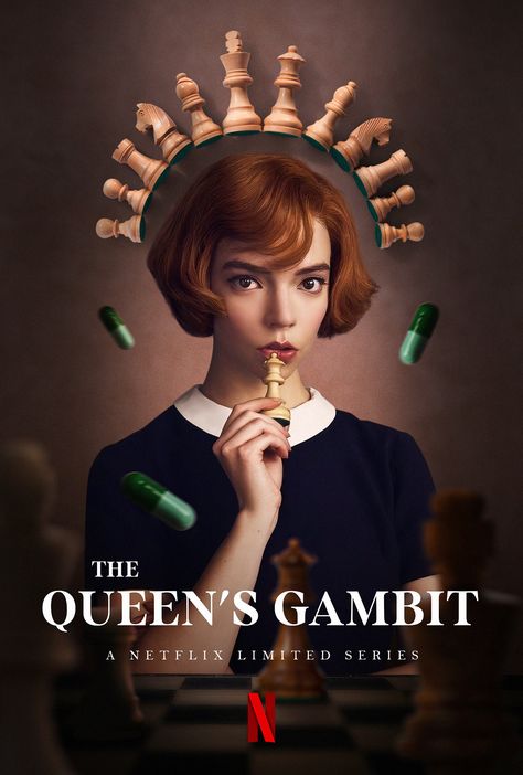 Desain Editorial, The Queen's Gambit, Celebrity Facts, Movie Posters Design, Barn Wood Frames, Keys Art, Anya Taylor Joy, Trends International, Chess Pieces