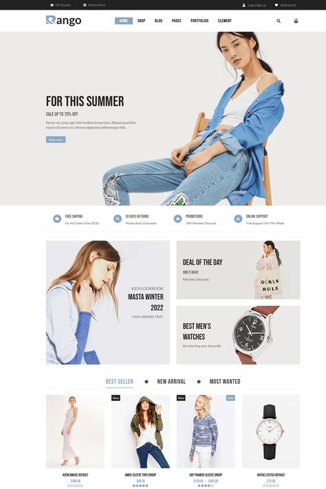 The "Rango - Fashion Responsive WooCommerce WordPress Theme" is a stylish and versatile WordPress theme designed for fashion-related businesses, including clothing stores, fashion boutiques, and online fashion retailers. This theme provides a wide range of features and customization options tailored to the needs of the fashion industry, allowing you to showcase your products and create a visually appealing online store. Wordpress Theme Design, Online Store Web Design, Clothing Store Website, Typographie Design, Design Sites, Squarespace Website, Clothing Stores, The Fashion Industry, Fashion Website