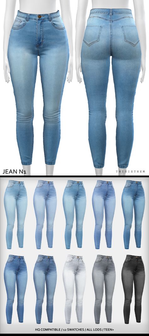 AF - Jean N1 | ThisIsThem on Patreon Sims 4 Cc Jeans, Cc Jeans, Die Sims 4, Sims 4 Traits, Play Sims 4, The Sims 4 Pc, Pelo Sims, Free Sims 4, The Sims 4 Packs