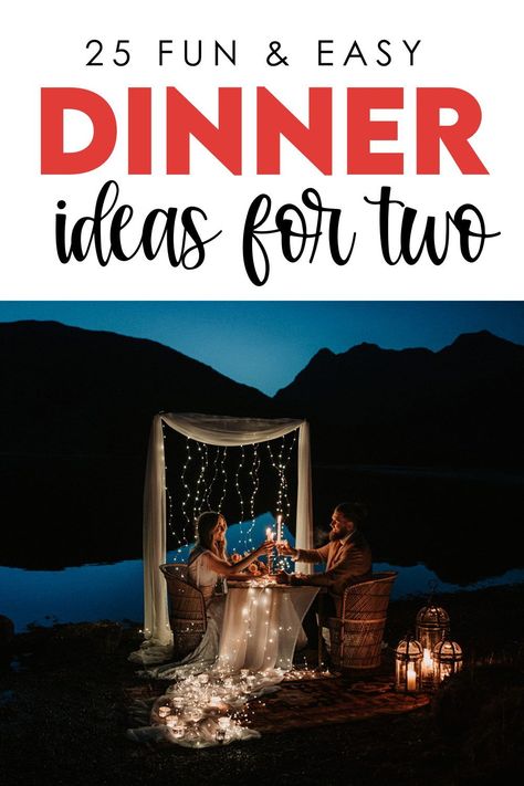 Romantic dinner ideas for two for an anniversary or Valentine's Day Romantic At Home Dinner Decor, Date Table Set Up Romantic, Romantic Backyard Dinner For Two, Romantic Dinner Table Setting For Two Date Nights Outdoor Dining, Romantic Tablescape For Two, Romantic At Home Dinner Ideas, Romantic Dinner At Home Set Up For Him, Romantic Dinner Table Setting For Two At Home, Table For 2 Romantic