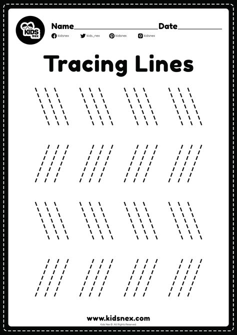 Slanting line worksheet tracing practice for kindergarten and preschoolers kids for educational activities in a free printable page. Tracing Lines Activities Preschool, Pattern Tracing Worksheet, Trace Lines Preschool Free Printable, Alphabet Worksheets Preschool Writing Practice, Preschool Writing Printables, Tracing Worksheets Preschool Free Printable, Line Tracing Worksheets Free Printables, Slanting Lines Worksheets, Tracing Lines Preschool Free Printable