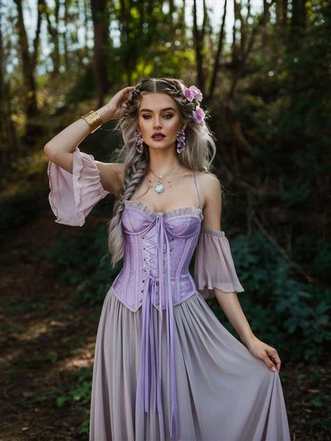 15 Enchanting Fairy Outfit Ideas That Are Pure Magic, Bestie! 4 Purple Fairy Cosplay, Fairy Princess Costume Women, Renn Faire Outfit Fairy, Ren Fairy Costume, Fairy Core Costume, Ren Faire Jewelry, Fairy Cosplay Ideas, Diy Fairy Dress, Ren Faire Outfits Fairy