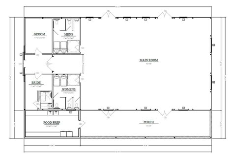 Silo Farms Event Barn - Walters Buildings Event Venue Layout Floor Plans, Event Venue Blueprints, Barndominium Wedding Venue Floor Plans, Building A Wedding Venue Ideas, Event Barn Floor Plans, Event Space Floor Plan, Event Venue Design Layout, Event Venue Floor Plan, Wedding Venue Layout Floor Plans