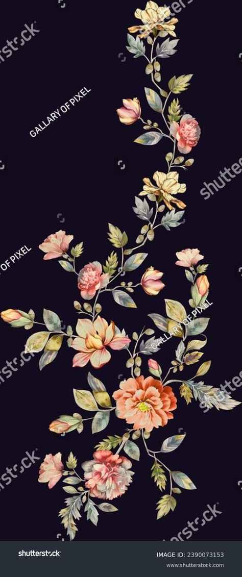 Seamless Beautiful Attractive Flower Bunch Green Stock Illustration 2390073153 | Shutterstock Botanical Flower Bunch, Flowers Bunch, Flower Bunch, Digital Flowers, Bunch Of Flowers, Botanical Flowers, Image Illustration, Flower Designs, Stock Illustration