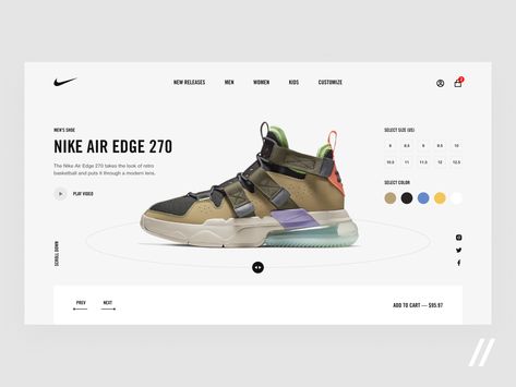 Nike Promo Page Design Concept by Purrweb UX on Dribbble Ui Ux Design, Nike Web, Bold Logo Design, Sneaker Website, Nike Website, Gfx Design, Retail Inspiration, Design Concept, Designer Sneakers