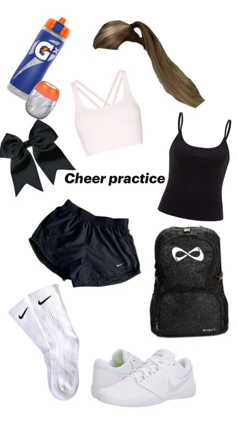 Cheer practice Outfits For Practice, Cheer Practice Outfits, Cheer Practice Wear, Cheer Flyer, Cheer Bag, High School Cheer, Cheer Practice, Practice Wear, Cheer Outfits