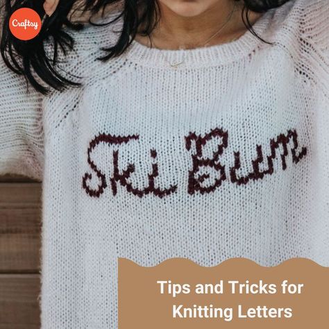 Knitting Letters, Knit Letters, Skill To Learn, Knitted Christmas Decorations, Crochet Baby Poncho, Sweater Tutorial, Knitting Hacks, Kumihimo Patterns, Knitting Help