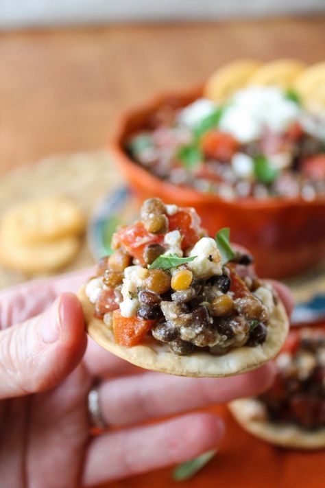 Lentil Appetizer, Veggie Apps, Lentil Dip, Fresh Bruschetta, The Food Charlatan, Joe Recipe, Food Charlatan, Healthy Appetizers, Trader Joe