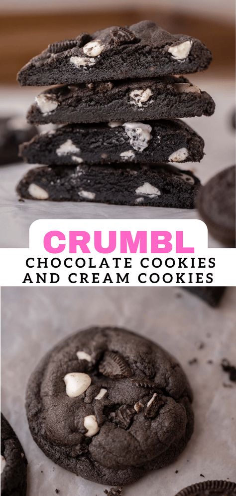 Cookies And Cream Cookies, Crumble Cookie Recipe, Lifestyle Of A Foodie, Bakery Cookies, Oreo Flavors, Cookie Bakery, Cream Cookies, Cookie Calories, Cookies N Cream Cookies