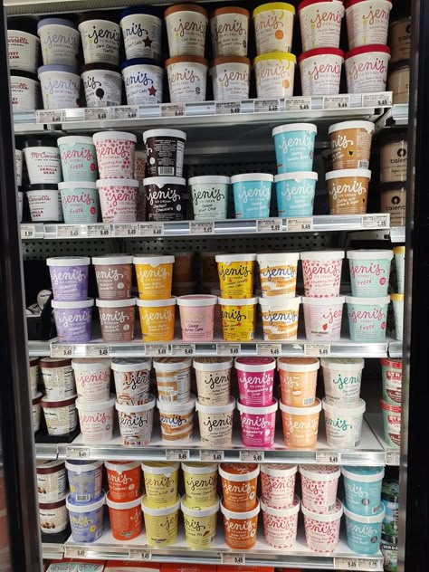 Ice Cream Display, Ice Cream Packaging, Grocery Store Design, Junk Food Snacks, Grocery Foods, Food Packaging Design, Food Goals, Ice Cream Shop, Food Obsession