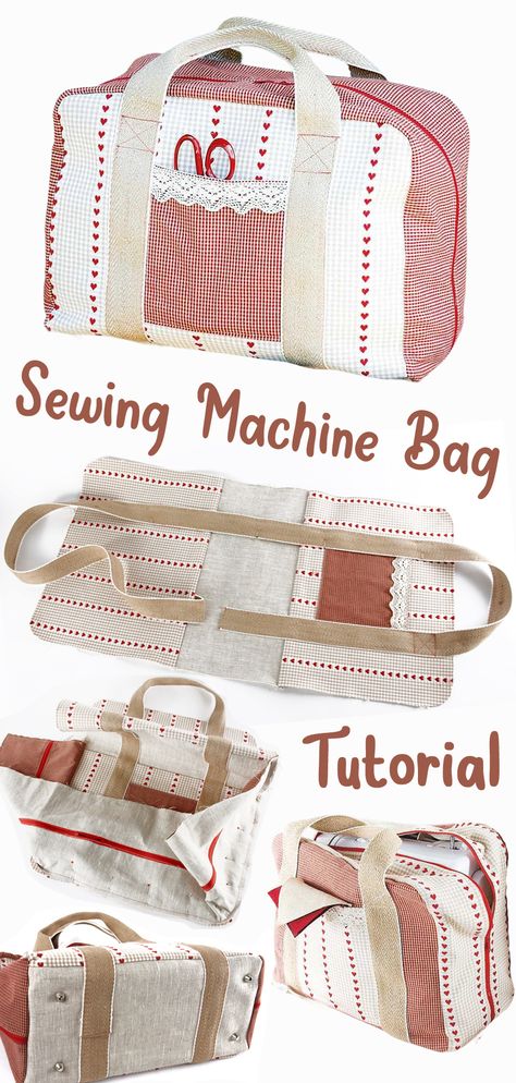 Sewing Machine Bags Patterns Free, Sewing Machine Carrying Case Diy Bag Patterns, Sewing Machine Travel Case, Bag For Sewing Machine, Diy Sewing Machine Case, Free Fabric Bag Patterns, Sewing Machine Carry Bag Pattern Free, Sewing Machine Bag Pattern, Sewing Machine Carry Bag Pattern