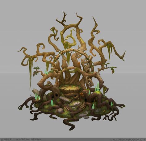 ArtStation - Allods Online Throne of the Forest God Concept Art, Alexandr Nepogoda Nature Throne, Throne Concept Art, Forest Throne, God Concept Art, Aqua Terrarium, Prop Concept, Elf Aesthetic, God Ideas, Forest God