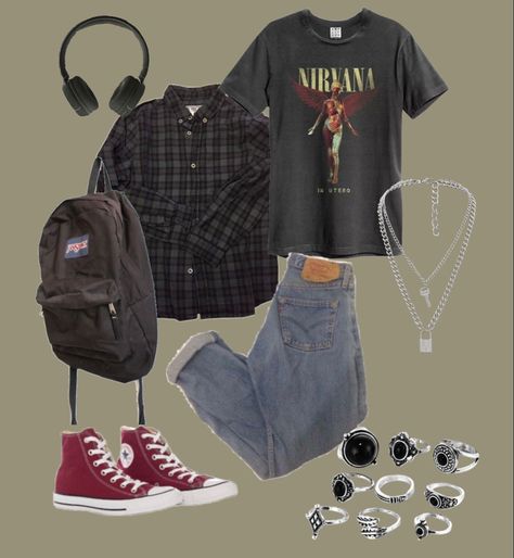 Style Androgyne, Grunge Fits, Swaggy Outfits, Really Cute Outfits, Clothes And Accessories, Casual Style Outfits, Dream Clothes, Retro Outfits, Grunge Fashion