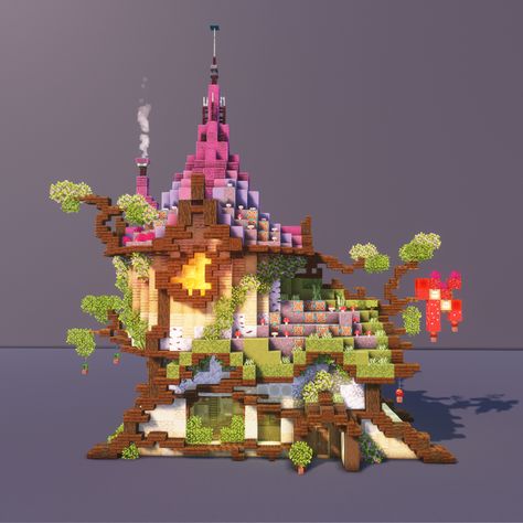 MassiveSpeck | 🏢 Your Minecraft Builder 🏢 | Patreon Minecraft Pixie House, Fairy Stairs Minecraft, Massivespeck Minecraft, Minecraft Fairy Portal, Minecraft Faeriecore, Minecraft Magical Castle, Bright Minecraft Builds, Mc Fairy House, Minecraft Faerie House