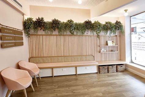 Naturopath Clinic Design, Wellness Center Design Interiors, Clinic Decoration, Spa Interiors, Salon Waiting Area, Wellness Center Design, Chiropractic Office Design, Tiles Terrazzo, Waiting Room Design