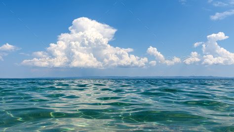 Sea Aesthetic Landscape, Clouds Reference, Sky Clouds Painting, Sea Landscape Photography, Clouds And Ocean, Blue Aesthetic Landscape, Ocean Landscape Photography, Sea And Clouds, Landscape With Clouds