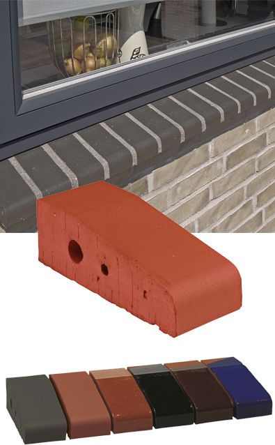 Bricks for window sills Brick Window Sill Exterior, Brick Window Sill, Brick Detailing, Exterior Window Sill, Types Of Bricks, Log Bed, Clay Roof Tiles, Clay Roofs, Exterior Tiles