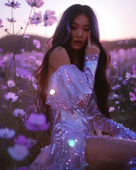 Purple Pictures Aesthetic, Purple Girl Aesthetic, Pink Underwater, Purple Photoshoot, Retro Witch, Angelcore Aesthetic, Debut Photoshoot, Fairy Photoshoot, Glam Photoshoot