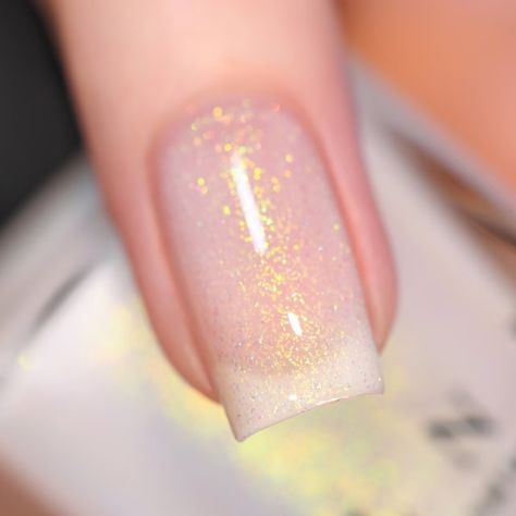 ilnpbrand - Etsy Ireland Sheer Shimmer Nails, White Sparkle Nails, Jelly Nail Polish, Red And Gold Nails, White Holographic, Sheer Nails, Jelly Nail, Shimmer Nail Polish, Milky Nails