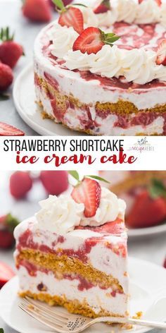 Strawberry Shortcake Ice Cream Cake, Healthy Strawberry Shortcake, Christmas Ice Cream Cake, Diy Ice Cream Cake, Dairy Queen Ice Cream Cake, Brownie Ice Cream Cake, Strawberry Ice Cream Cake, Strawberry Shortcake Trifle, Video Cake