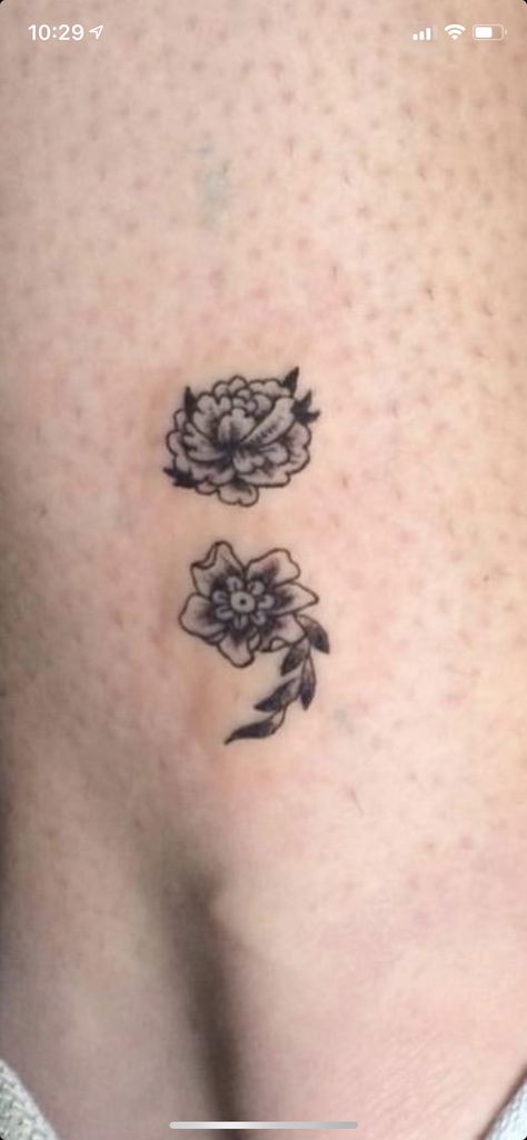 Semi-colon Tattoo Rose, Creative Semi Colon Tattoos For Women, Semi-colon Flower Tattoo Design, Flower Semi Colon Tattoos For Women, Semi-colon Tattoo Floral, Floral Semi-colon Tattoo Ideas, Flower Semi Colon Tattoos, Cute Semi Colon Tattoos, Flower And Semicolon Tattoo