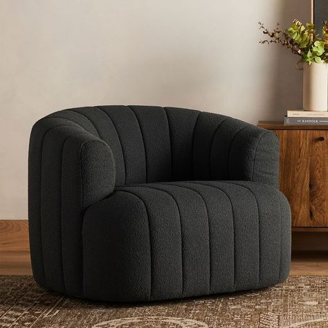 Sama'a Swivel Chair | West Elm Cuddle Chair, Swivel Barrel Chair, Recyclable Materials, Salalah, The Chair, Upholstered Arm Chair, Barrel Chair, Four Hands, Swivel Chair