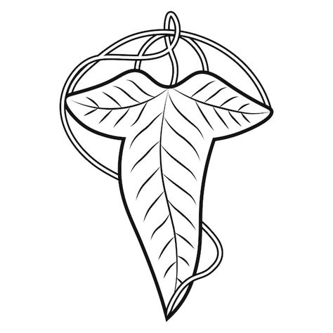 Lorien leaf on white background | Premium Vector #Freepik #vector #vintage-leaf #tropical-elements #botany #leaf-icon Lord Of The Rings Symbols Art, Lorien Leaf Tattoo, Stained Glass Lord Of The Rings, Lotr Coloring Pages, Lotr Clipart, Lord Of The Rings Doodles, Leaf Of Lorien Tattoo, Lord Of The Rings Coloring Pages, Lotr Printable