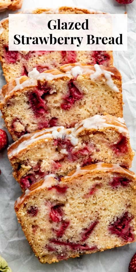 Strawberry Swirl Loaf 12 Tomatoes, Strawberry Swirl Loaf, Fresh Strawberry Bread, Desert Loaf Recipe, Glazed Strawberry Bread, Strawberry Loaf Cake Recipes, Strawberry Rhubarb Loaf, Strawberry Shortcake Bread, Strawberry Shortcake Loaf Cake