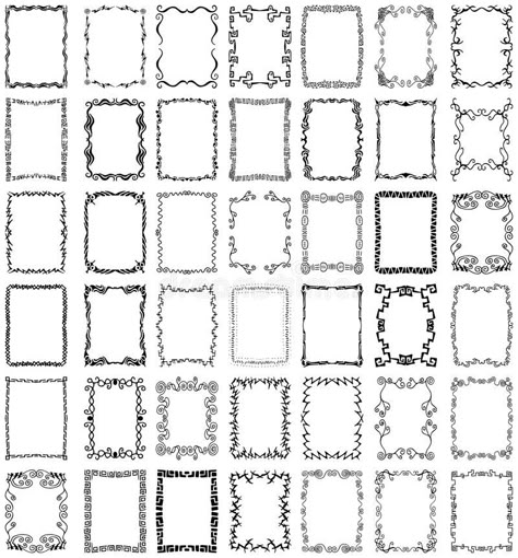 Vector Frames and Borders Collection Set. A collection of over 40 unique, hand-d , #SPONSORED, #Set, #collection, #Collection, #Vector, #Frames #ad Border Drawing Ideas, Border Drawing, Letras Cool, Drawing Borders, Hand Drawn Border, Frames Design, Doodle Borders, Doodle Frame, Doodle Frames