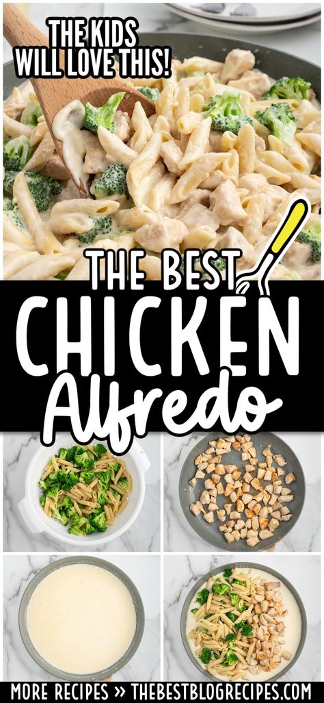 Chicken Brocoli Pasta, Chicken Brocolli Alfredo, Easy Chicken Broccoli Alfredo, Chicken Brocoli, Broccoli Alfredo Pasta, Homemade Chicken Alfredo, Chicken Broccoli Pasta, Chicken Broccoli Alfredo, Buffalo Chicken Pasta