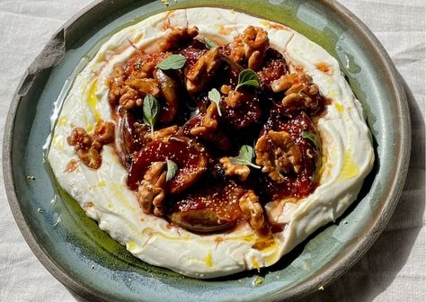 Caramelised Figs and Walnuts with Whipped Ricotta. – Citizens of Soil Caramelised Figs, October Sun, Whipped Ricotta, Brunch Time, Special Desserts, Fig Jam, Fresh Figs, Fresh Oregano, Crusty Bread