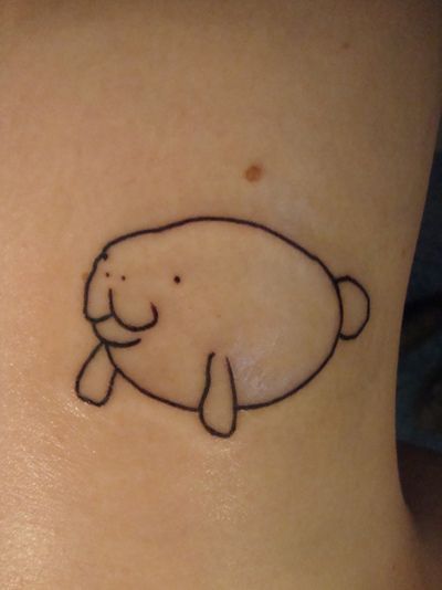 Cute fat manatee tattoo | www.otzi.app Dumbest Tattoos, Seal Tattoo, Stick Poke Tattoo, Stick Poke, Stick N Poke Tattoo, Stick N Poke, Cute Little Tattoos, Smink Inspiration, Manatees