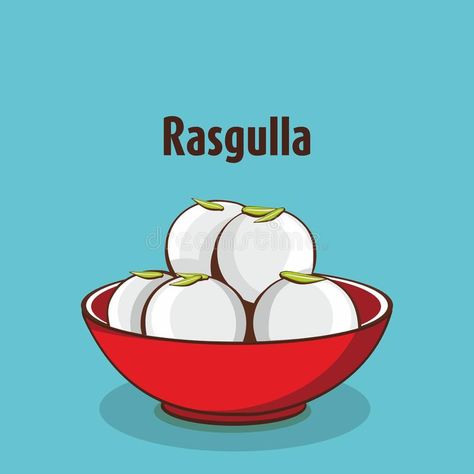 Indian traditional sweet rasgulla royalty free illustration Bengali Food Illustration Art, Bengali Wedding Couple, Foods Quotes, Wedding Couple Illustration, Ready Rangoli, Tea Cup Drawing, Pune City, Indian Cake, Uni Fashion